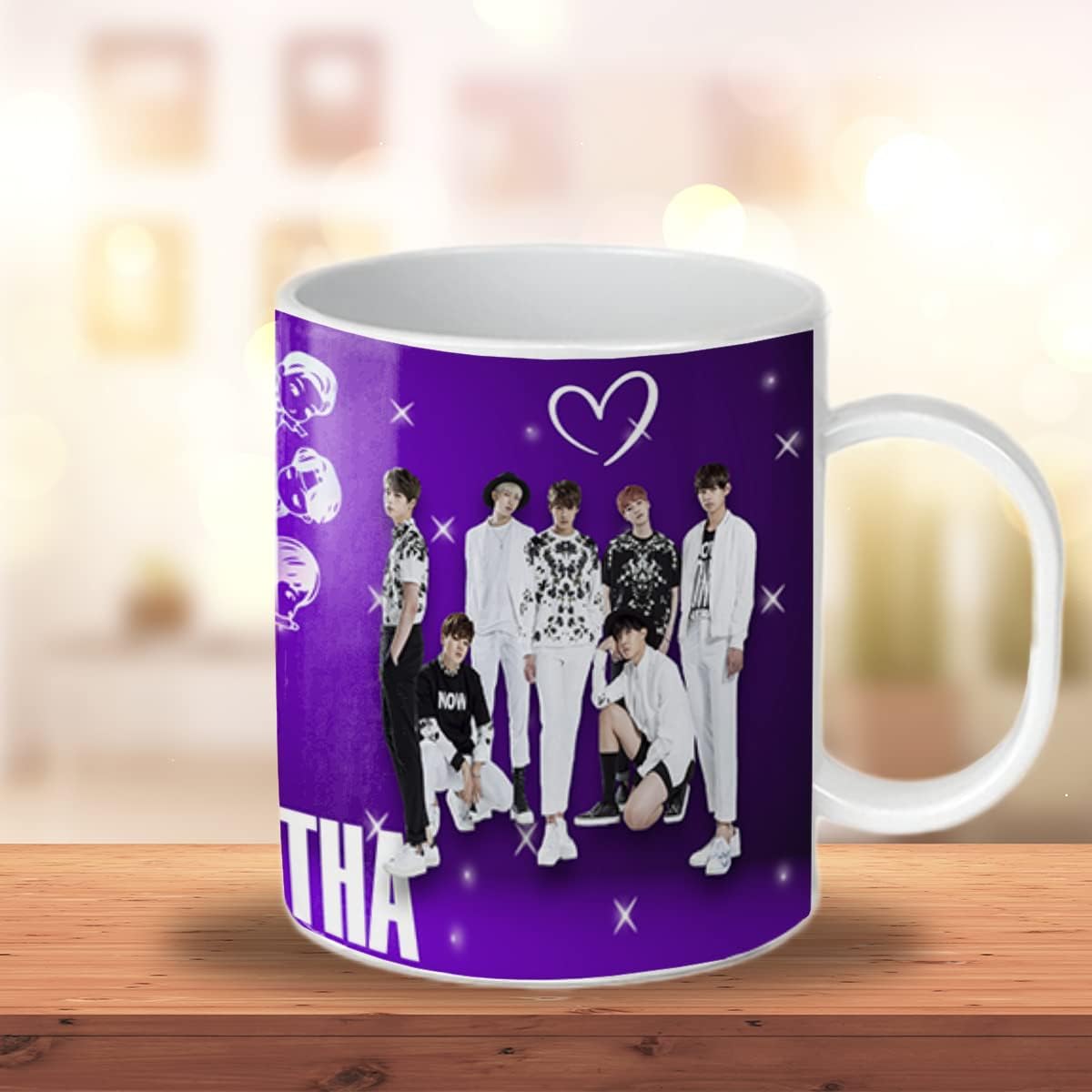Unbreakable Kids Mug with Name (BTS Purple)
