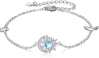 Sun Moon Star Bracelet 925 Sterling Silver Moonstone Bracelet Moonstone Jewelry Gifts For Women Girls Her
