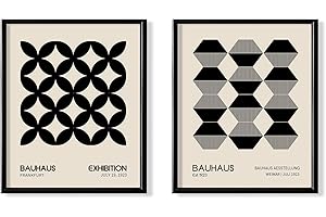 Black and White Bauhaus Art Prints - Abstract Geometric Wall Art