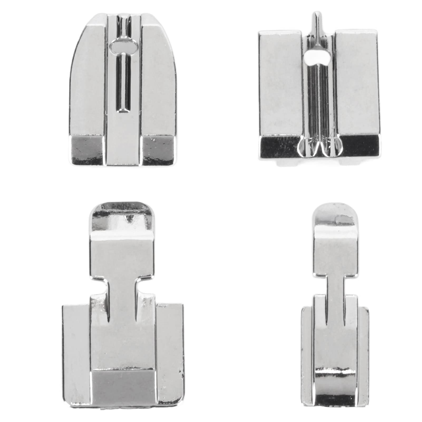 SDGBCXD Sewing machine presser foot, 4PCS Zipper Presser Foot, Low Shank Snap on Feet with Parallel Grooves, Edge Guide for Professional Installation