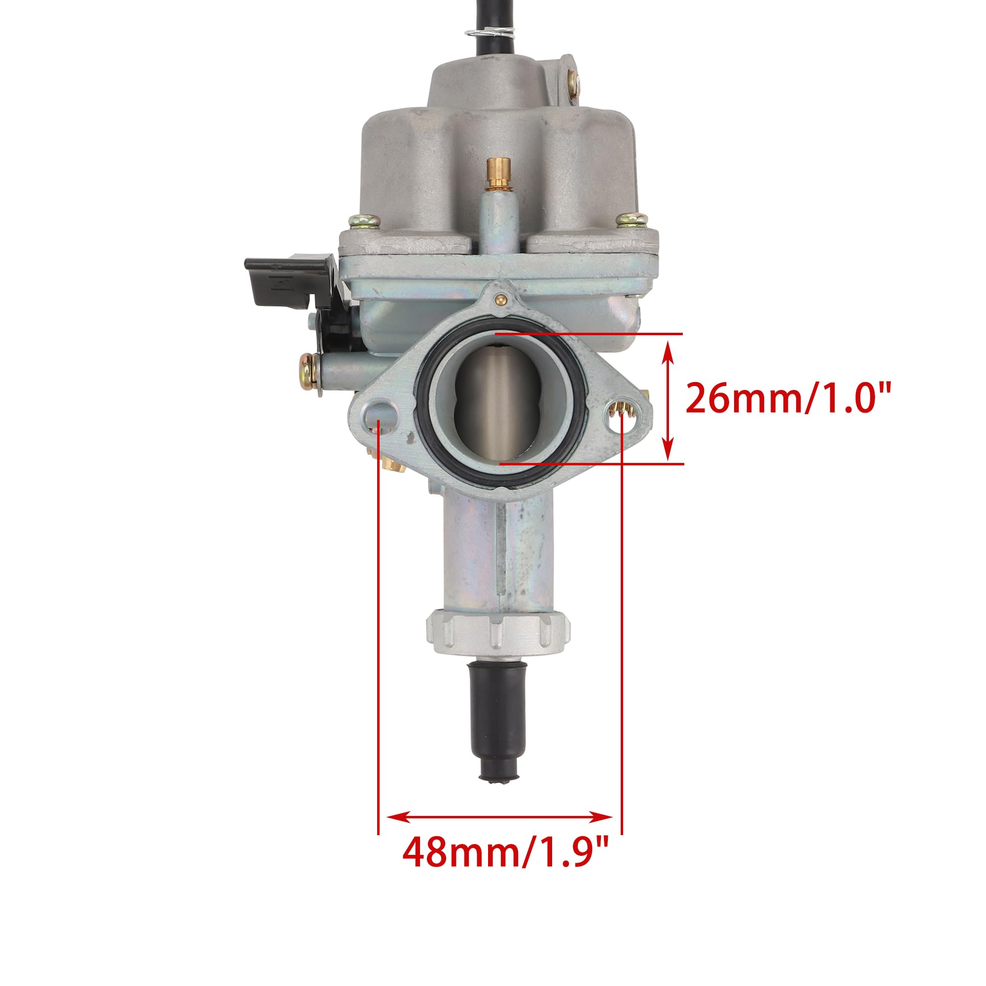 WOOSTAR 26mm Carburateur PZ26 avec Filtre à Air Filtre à Carburant Joints de Collecteur D’admission Remplacement pour 4 Temps 110cc 125cc XR100 CB125 TaoTao DB17 125 Dirt Bike ATV 4 Wheeler Quad