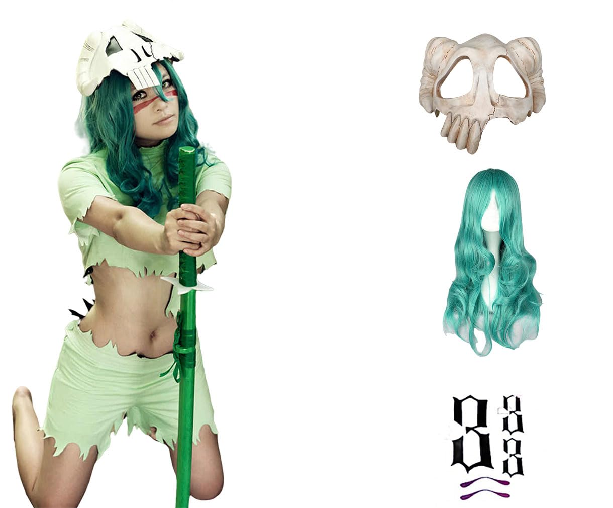 Amazon.co.jp: ブリーチ ネル コスプレ衣装 仮面 ウィッグ シール 全