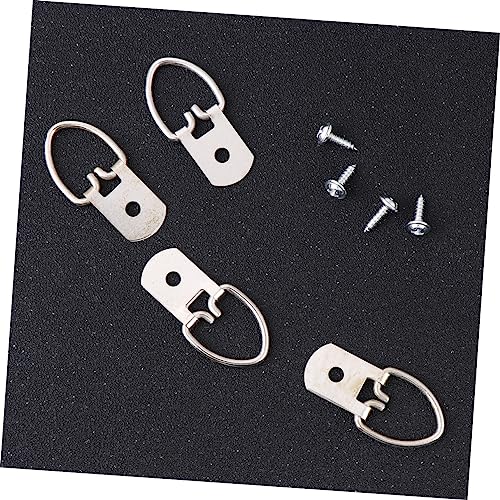 Image of Operitacx 200pcs D Ring Picture Hanging Hooks with Screws Wall Fixing Hardware for Photos Artwork and Paintings Durable Heavy Duty Wall Hooks for Easy Installation and Secure Display
