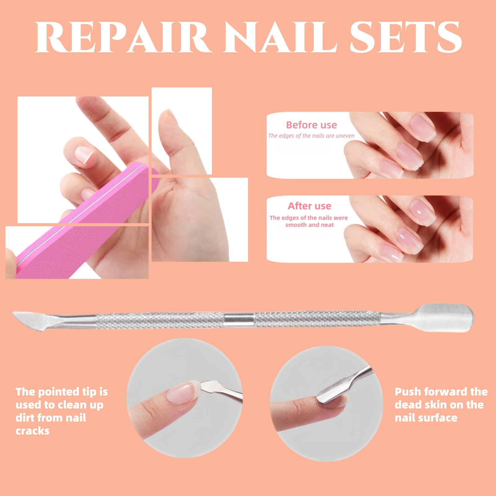 French Tip False Nails, 240Pcs French Manicure Kit, Fake Nails White Tip-Frenchs False Nail Kit, FrenchTip Press On Nail - Image 4
