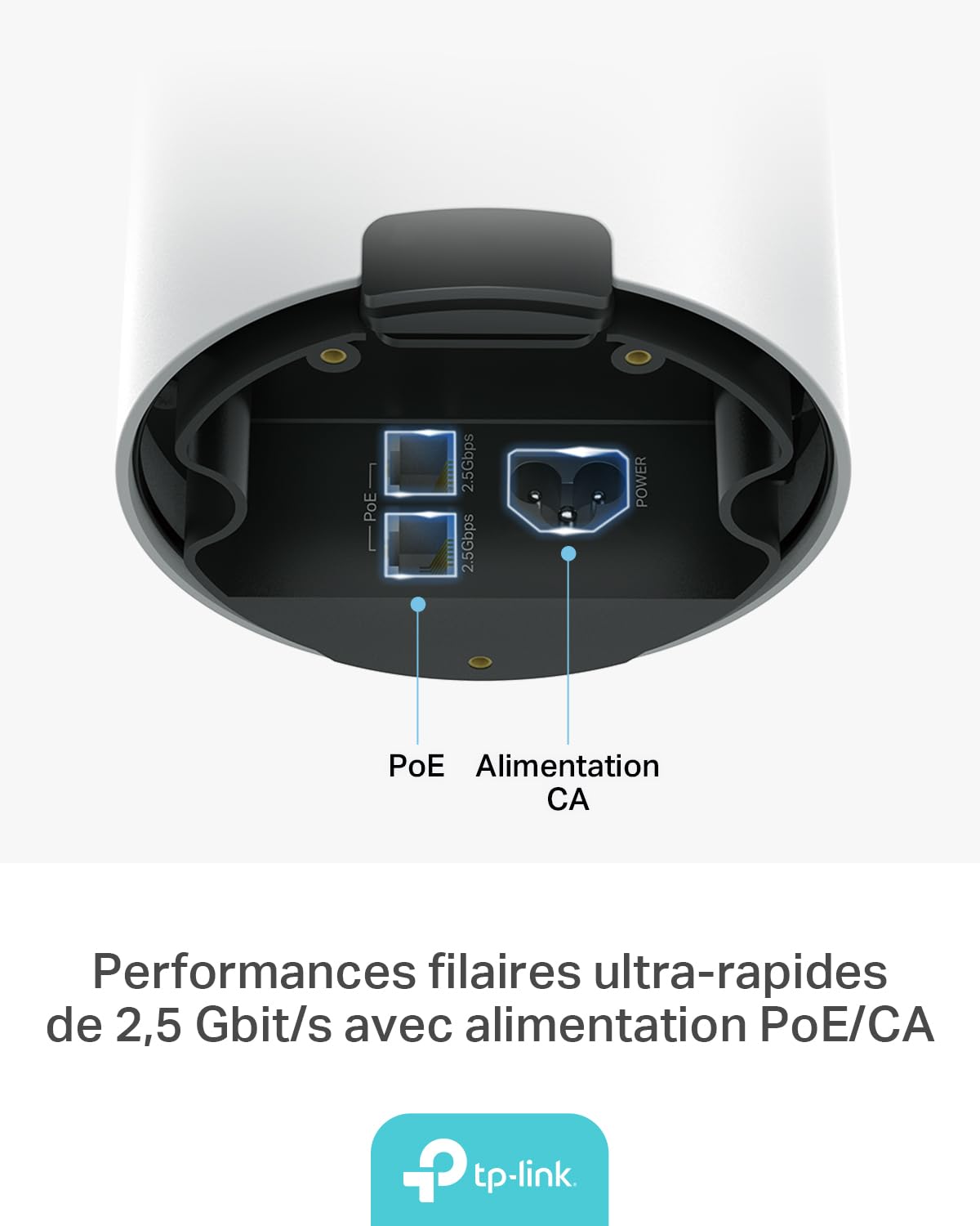 TP-Link Deco BE25-Outdoor Routeur WiFi 7 Mesh BE3600, Répéteur Extérieur/Intérieur, Double Bande, 2×2,5G, IP65, PoE/AC