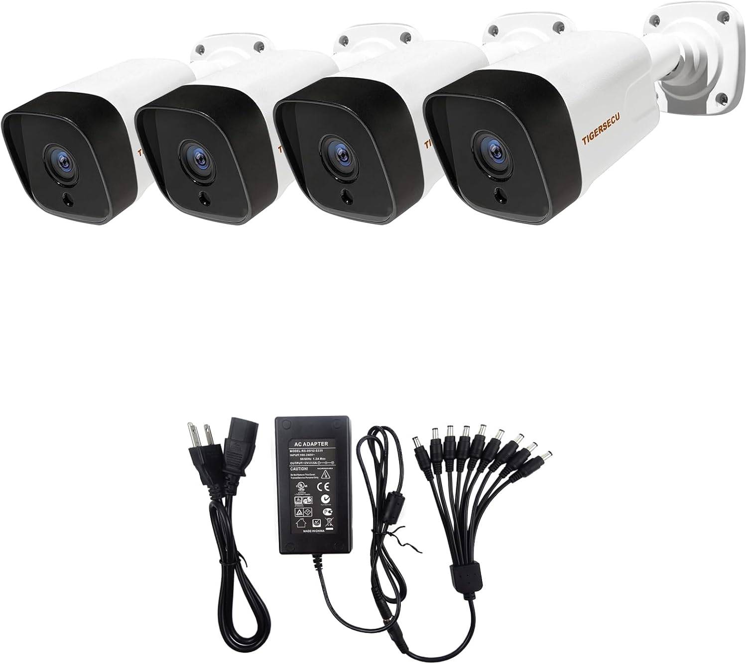 TIGERSECU Super HD 5MP 4-in-1 Security 4-Camera Bundle