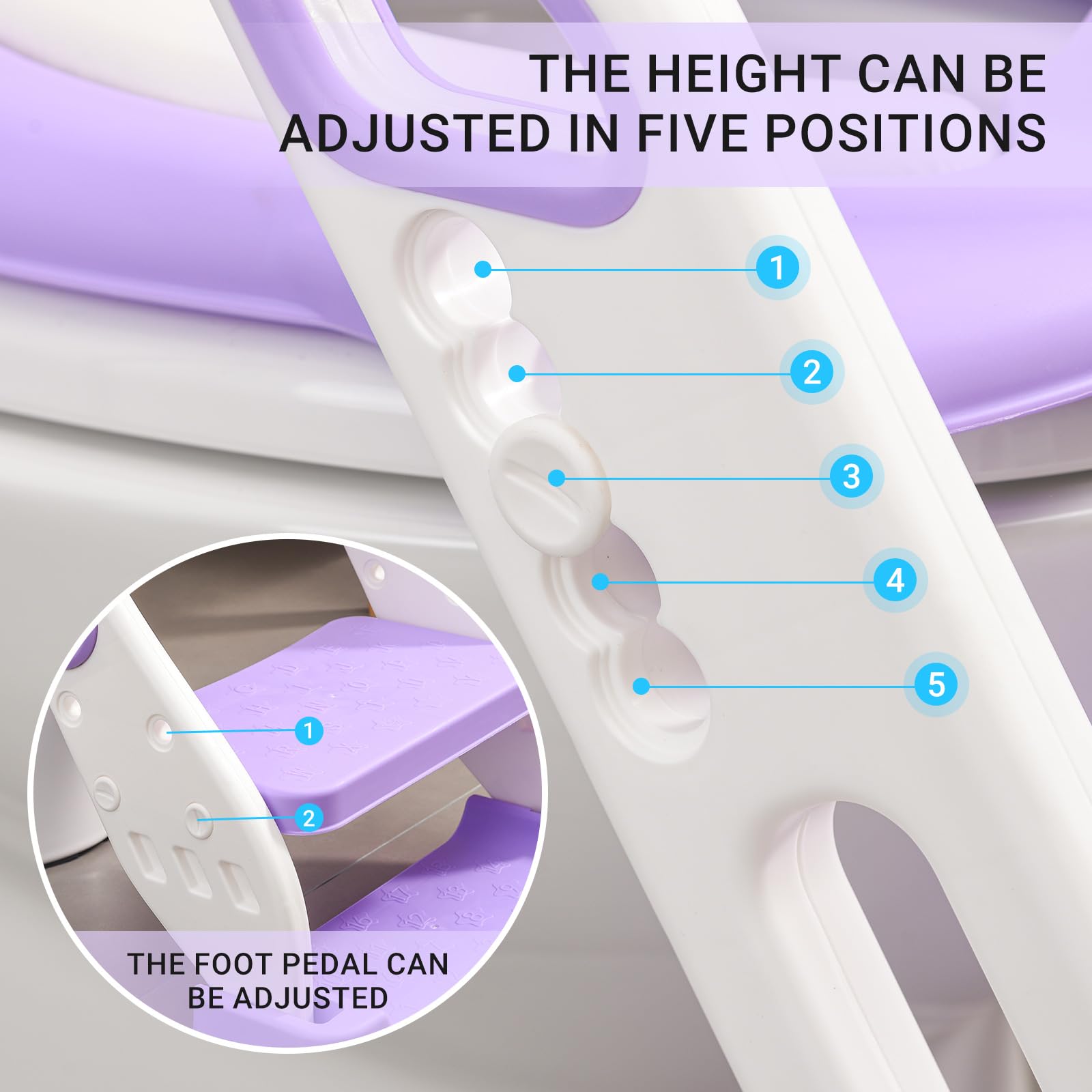 Fedicelly Potty Training Toilet Seat for Girls,Toddlers Potty Training Seat Step Stool Ladder,Kids Potty Chair Potty Seat for Toilet (Purple)
