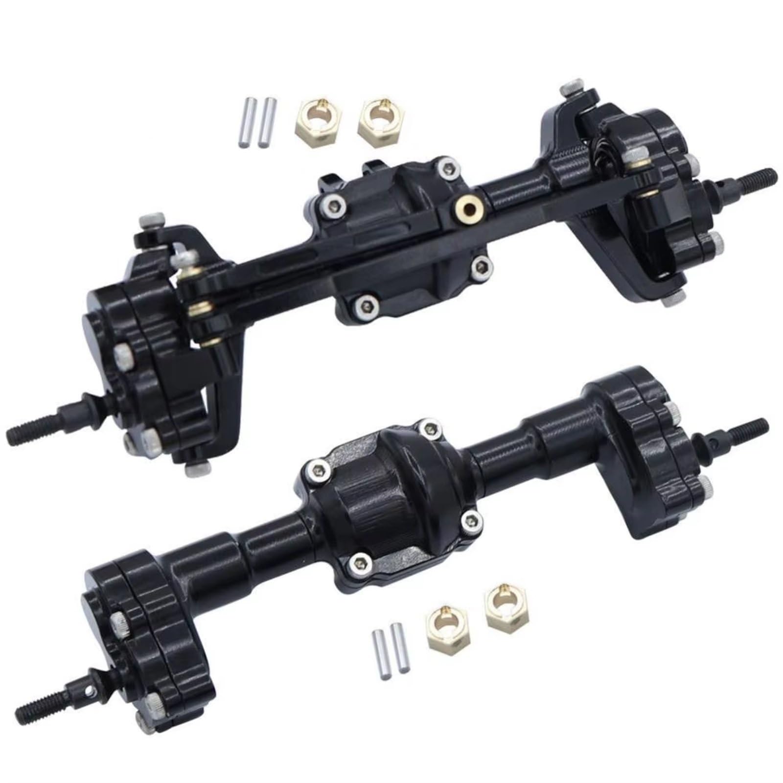 Compatible con FMS para FCX24 1/24 Piezas De Actualización Coche RC, Accesorios Modificación, Engranaje Eje Portal Delantero Y Trasero Completo Metal Piezas