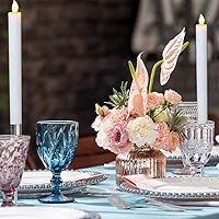 Vista 8 de DRomance Velas cónicas blancas sin llama con control remoto y temporizador, paquete de 6 velas LED parpadeantes que funcionan con pilas, luz