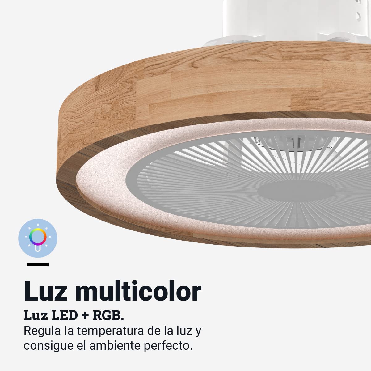 UNIVERSALBLUE Ceiling Fan with Silent LED Light, Remote