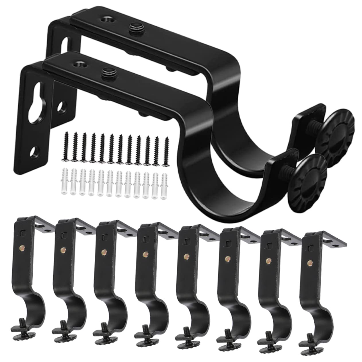 10pièces Supports De Tringle à Rideau Lot pour Mur Compatible avec Tringles Rideaux Lourds Fenêtre Porte Et Vêtements Simple Délicat