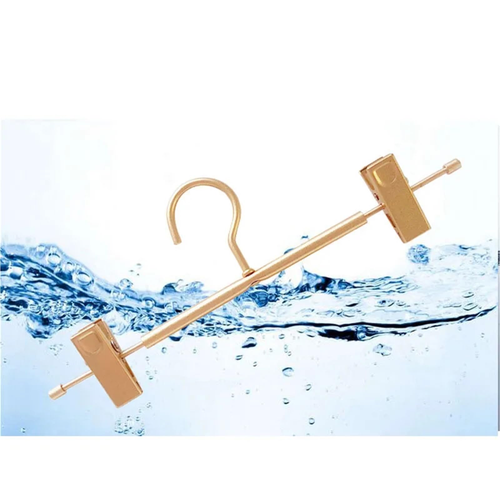 Perchas Pantalones Perchas de Aluminio Dorado for Pantalones, 5 Unidades, Suaves, Ligeras y Resistentes, Metal, con 2 Clips Antideslizantes Ajustables Gancho Giratorio(Gold)