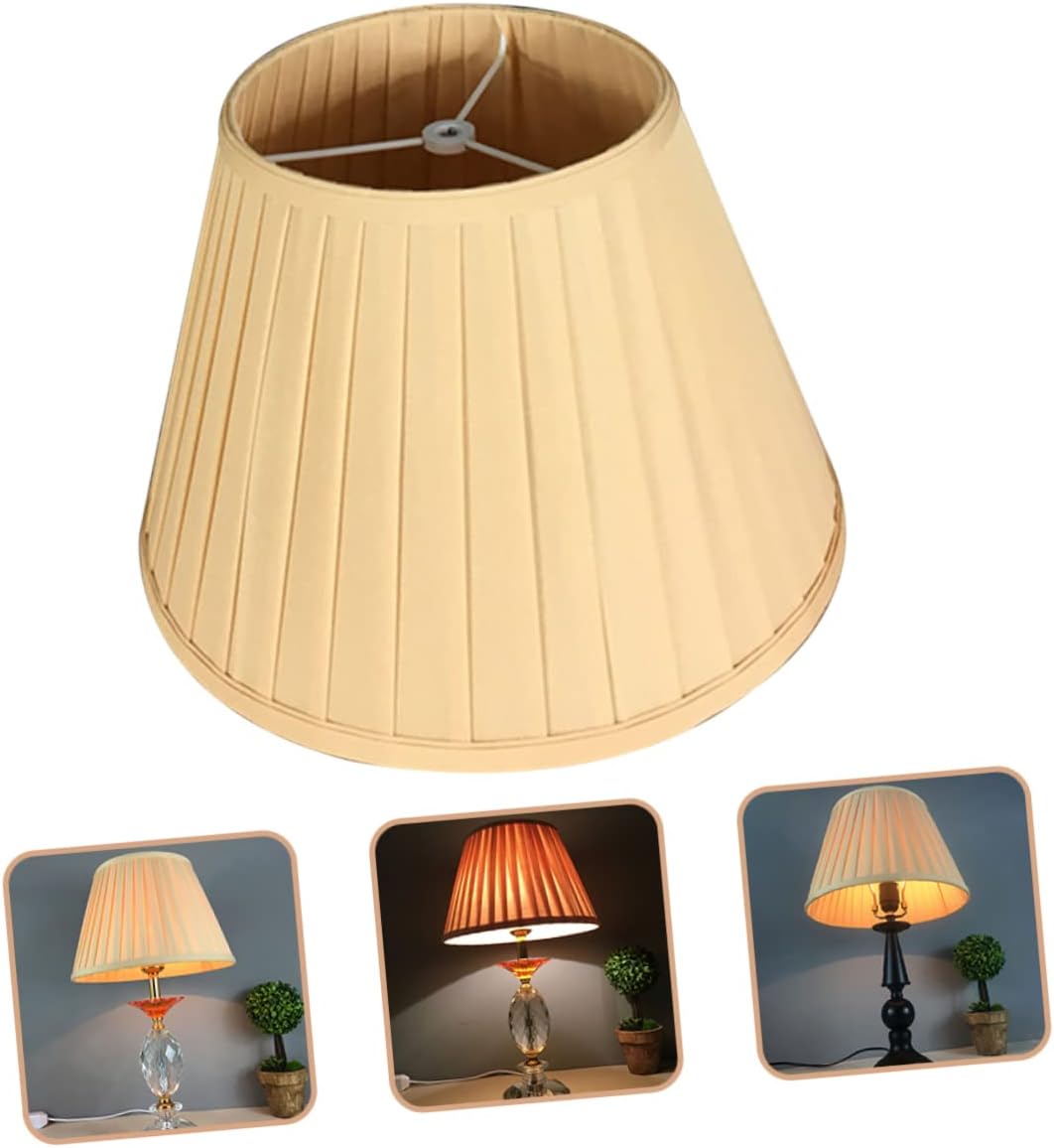 POPETPOP Pleated Fabric Lampshade Light Lamp Cover for Desk Wall Ceiling Bedside Lamp Easy Mounting