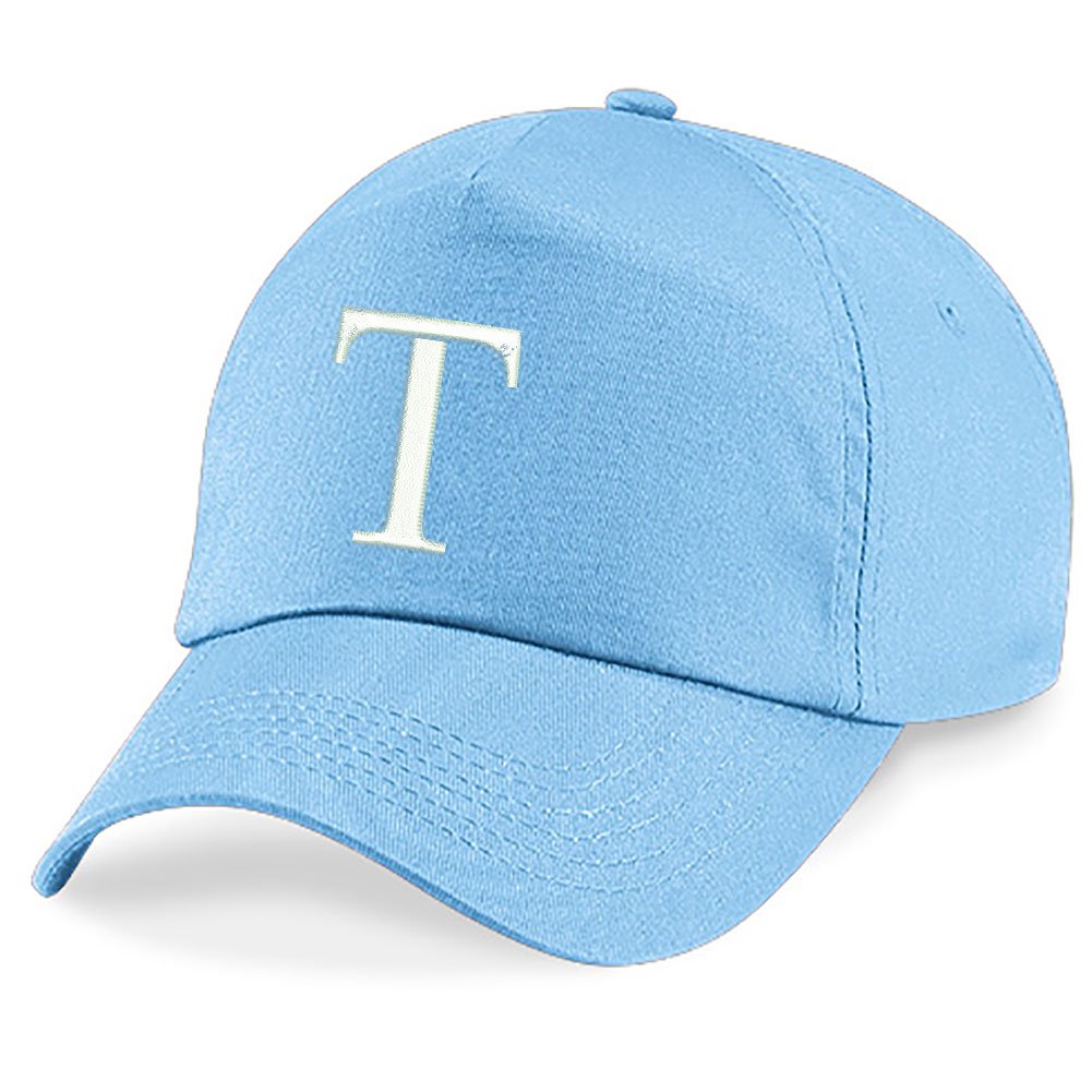 4sold Childrens Embroidery Cotton Summer Sun Hat Children School Kids Caps Hat Sport Alphabet A-Z Girl Adjustable Baseball Cap Blue