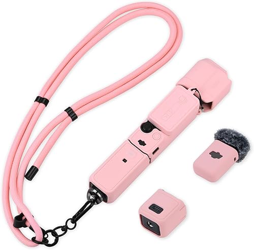 Funda de silicona para bolsillo 3 y cordón para el cuello, funda protectora para lentes, resistente a los arañazos, ajustable, fácil de transportar,