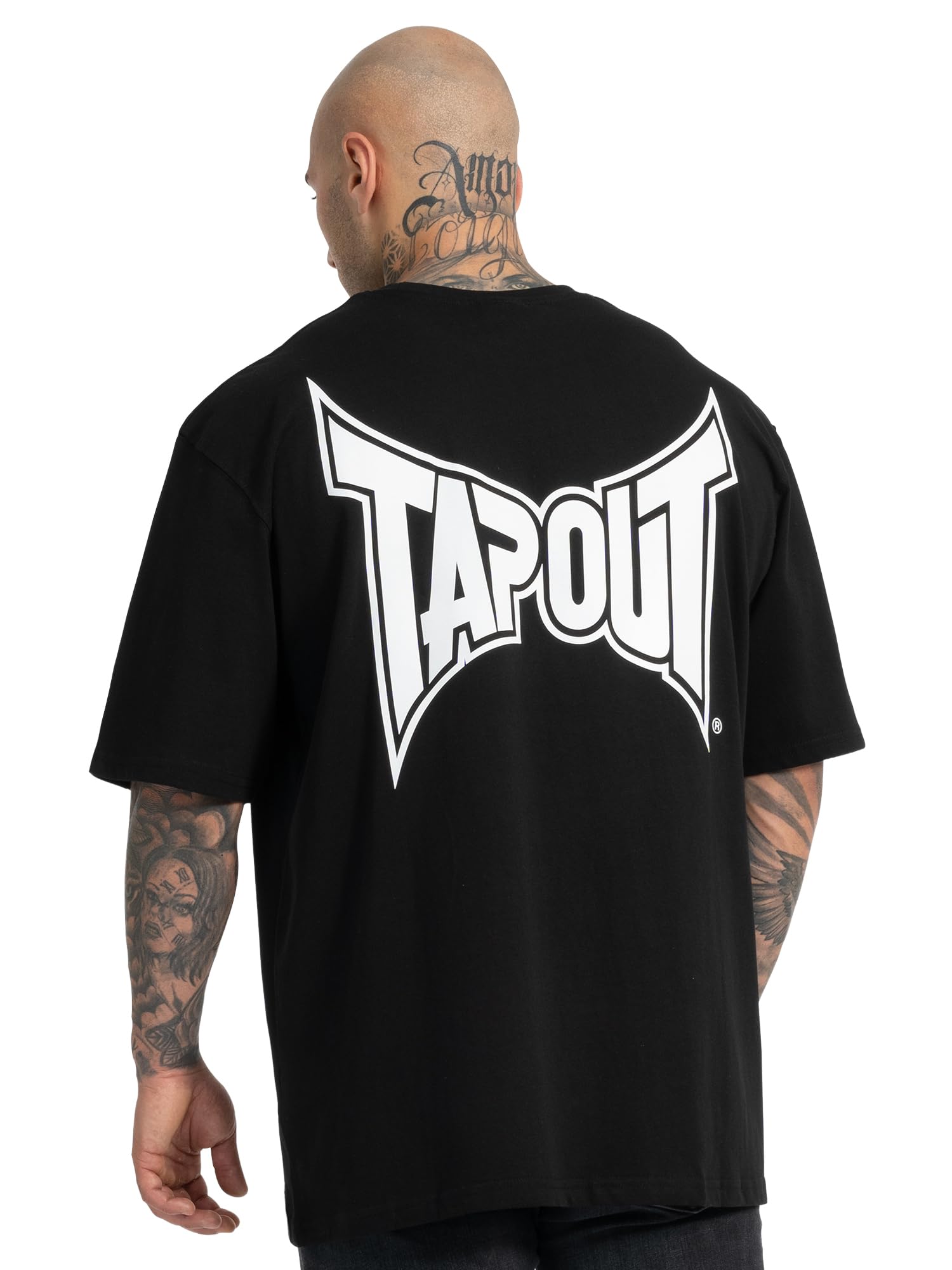 Tapout Creekside 940010 Men's T-Shirt Oversize Black/White S, Black/White, S Plus