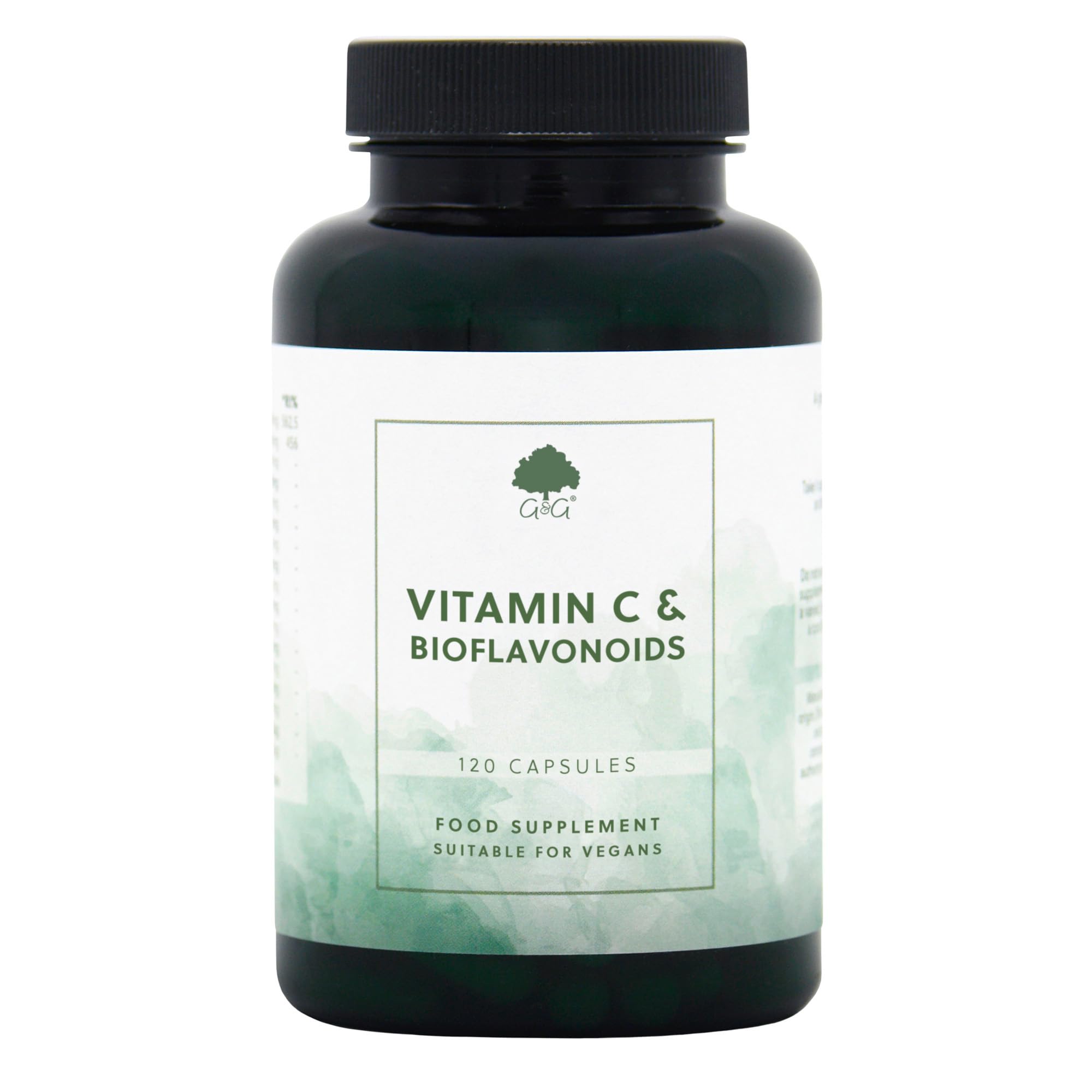 Vitamin C & Bioflavonoids Capsules | 750mg Vitamin C per Capsule | 120 Vegan Capsules | G&G Vitamins
