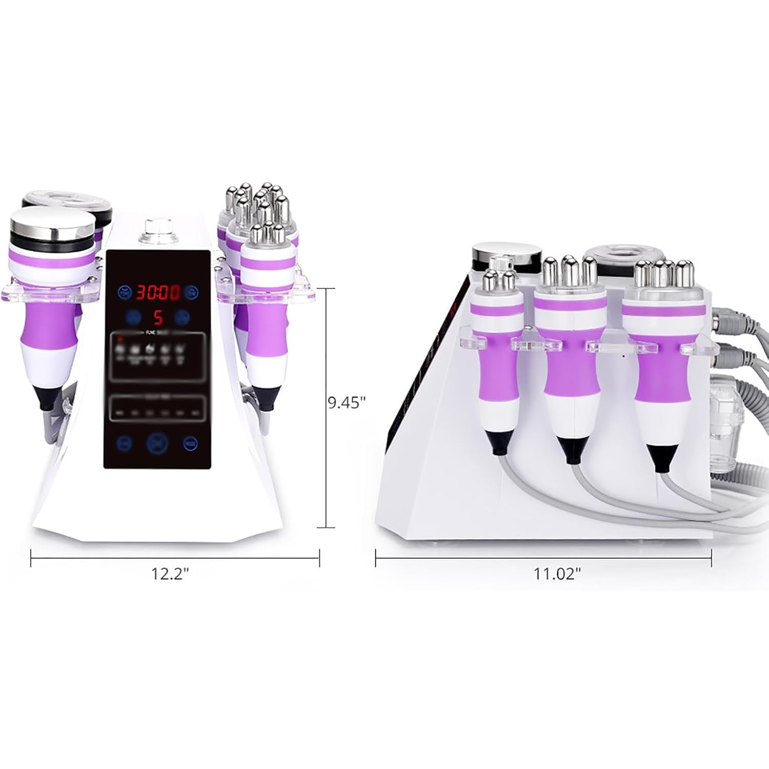 Urządzenie do spalania tłuszczu 40 kHz do pielęgnacji urody, 5 w 1 RF urządzenie do masażu ciała z 5 sondami, regulowany czas/5 trybów, kawitacyjne modelowanie ciała do salonu spa