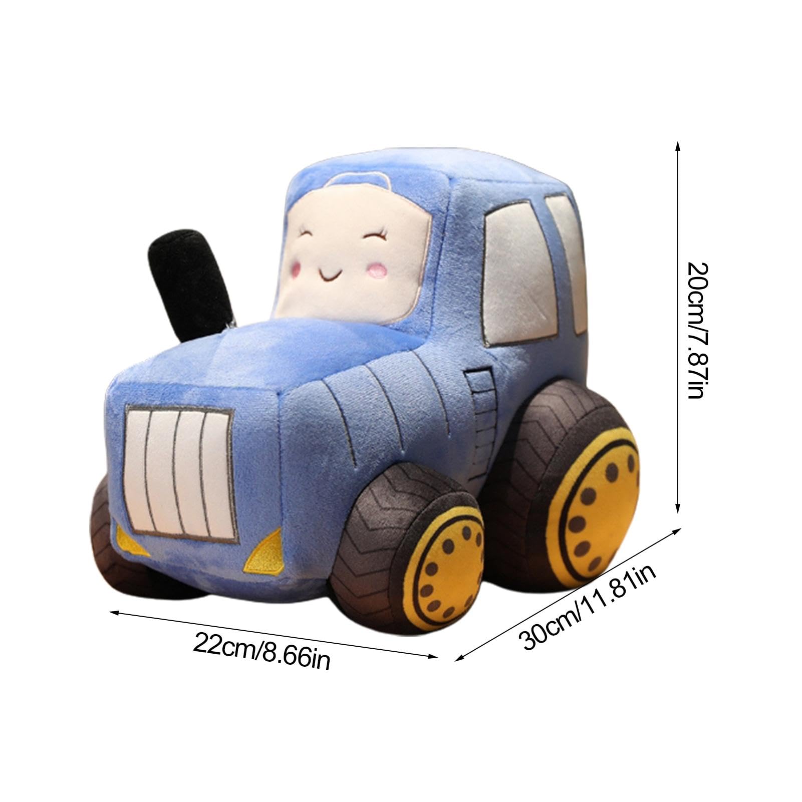 Peluche Tracteur En Peluche – Oreiller Décoratif 22x30 Cm – Doux Et Lavable – Cadeau Enfant