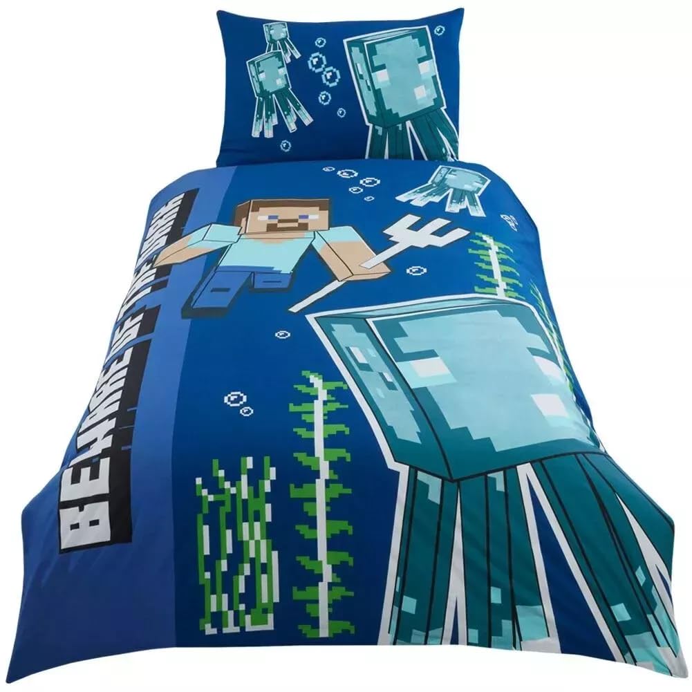 Minecraft Glow in the Dark Kids Bedding Set Single Duvet