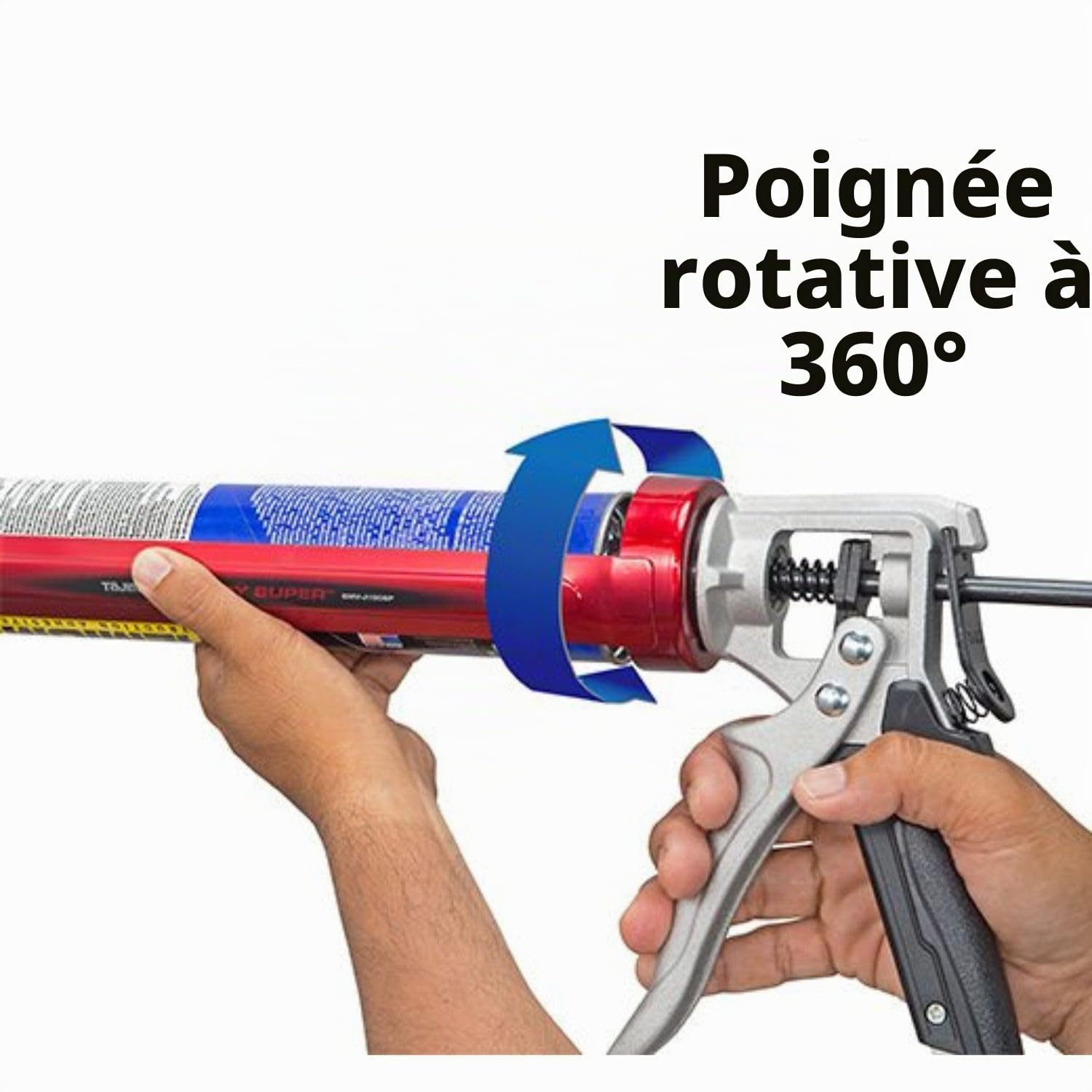 Tajima CNV-100SP Convoy Pistolet à calfeutrer Super Rotatif avec arrêt Automatique du Flux - Corps Extra Long de 26,7 cm et capacité de 0,6 l