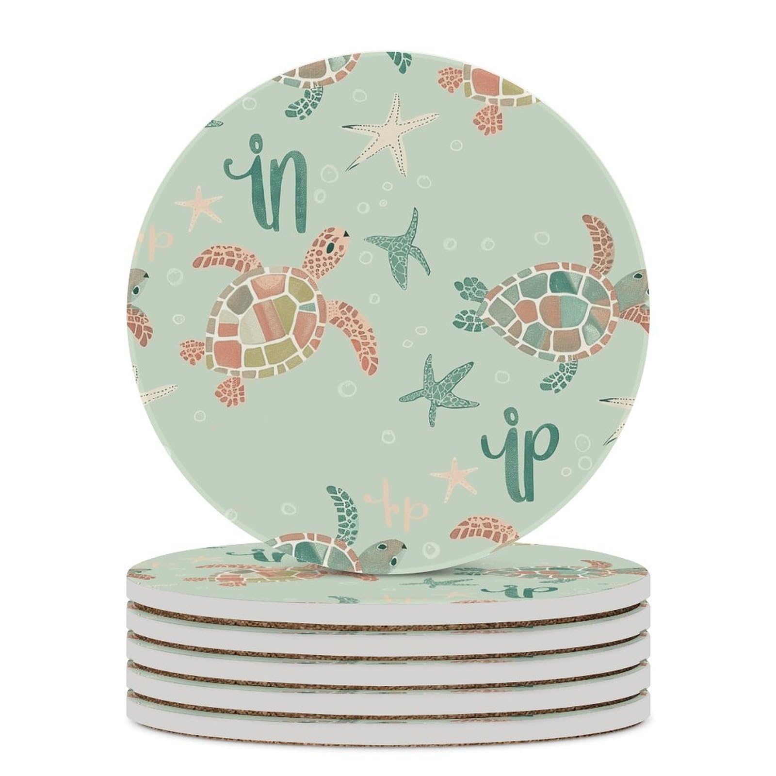 Dessous de verre tortue bleue cadeau idéal maison en céramique