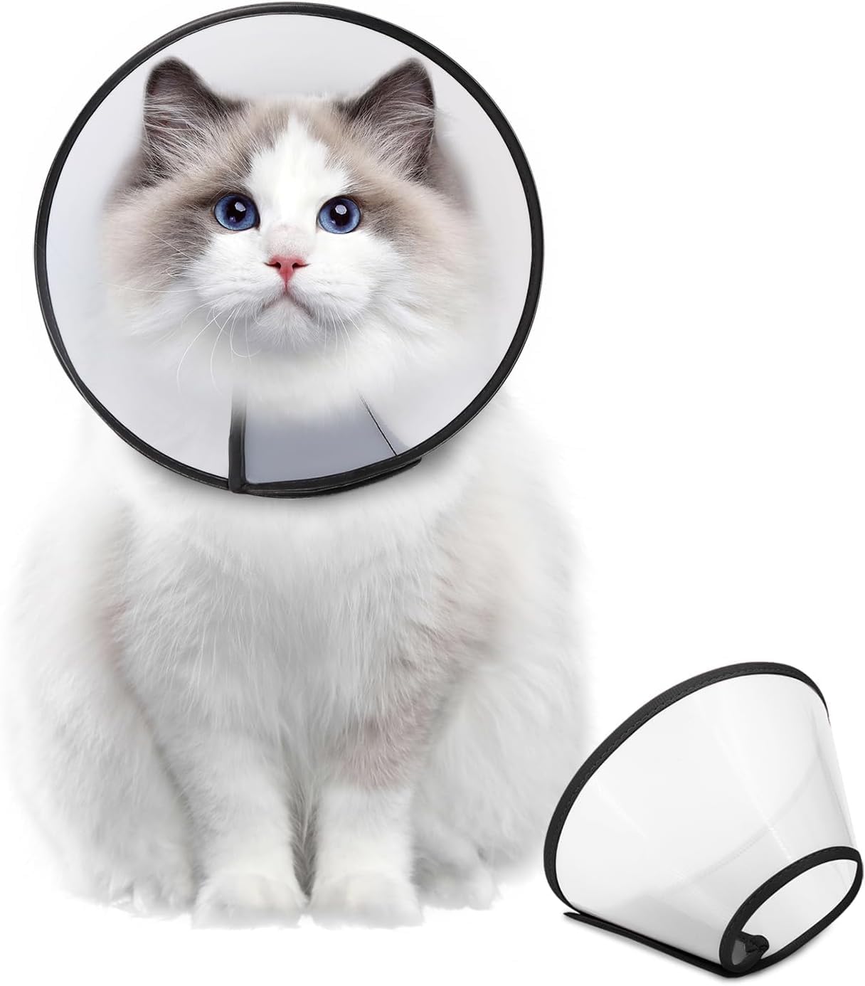 Supet Conos de Recuperación para Mascotas, Collarines para Curar Heridas, Collar Isabelino para Perros y Gatos S(Cuello : 25-29 cm)