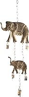 Vista 1 de Deco 79 Carillón de viento de elefante de metal con campanas, 10 x 2 x 28 pulgadas, latón