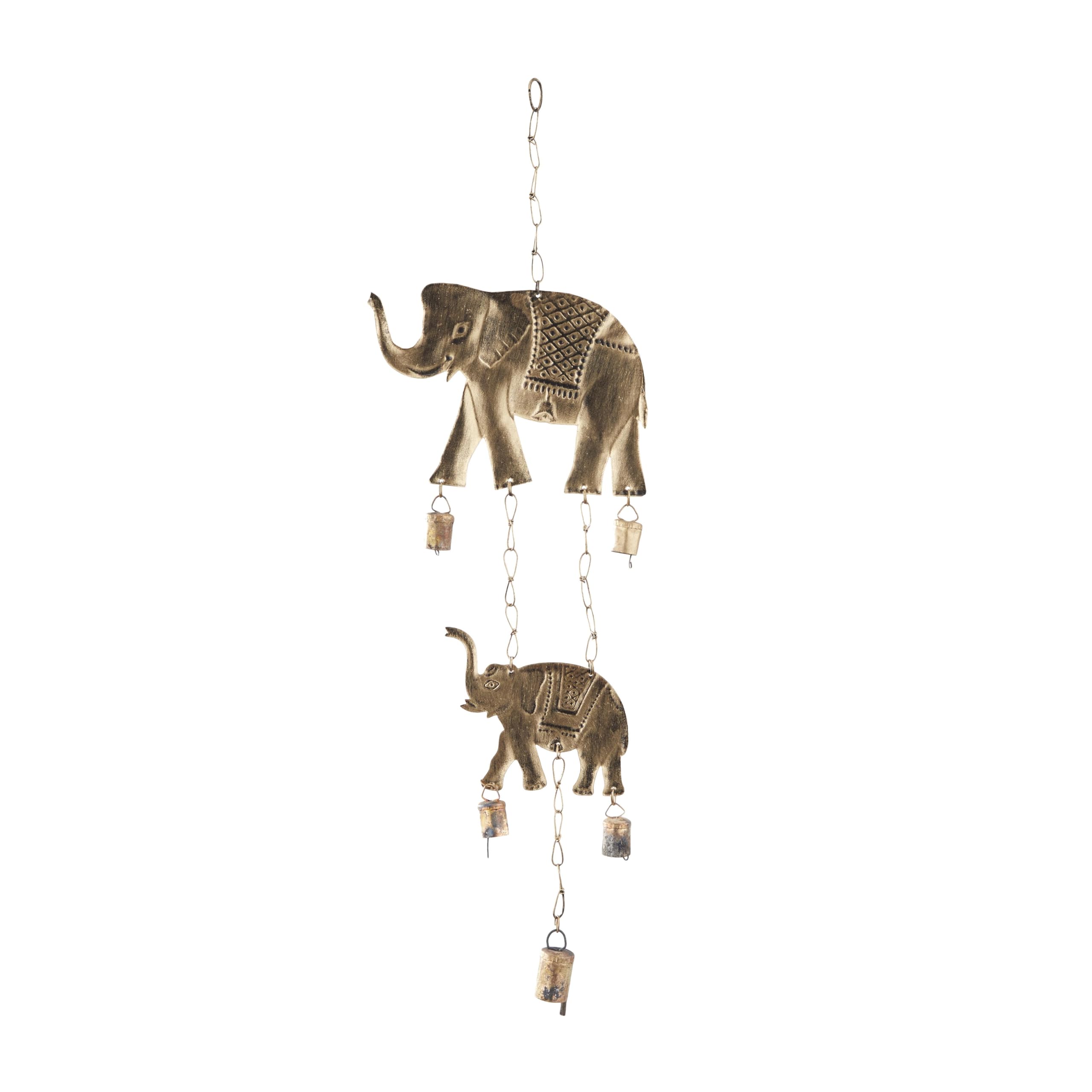 Timbre de Viento Deco 79 de Hierro Deslustrado de 28 Pulgadas para Decoración de Jardín W-26582