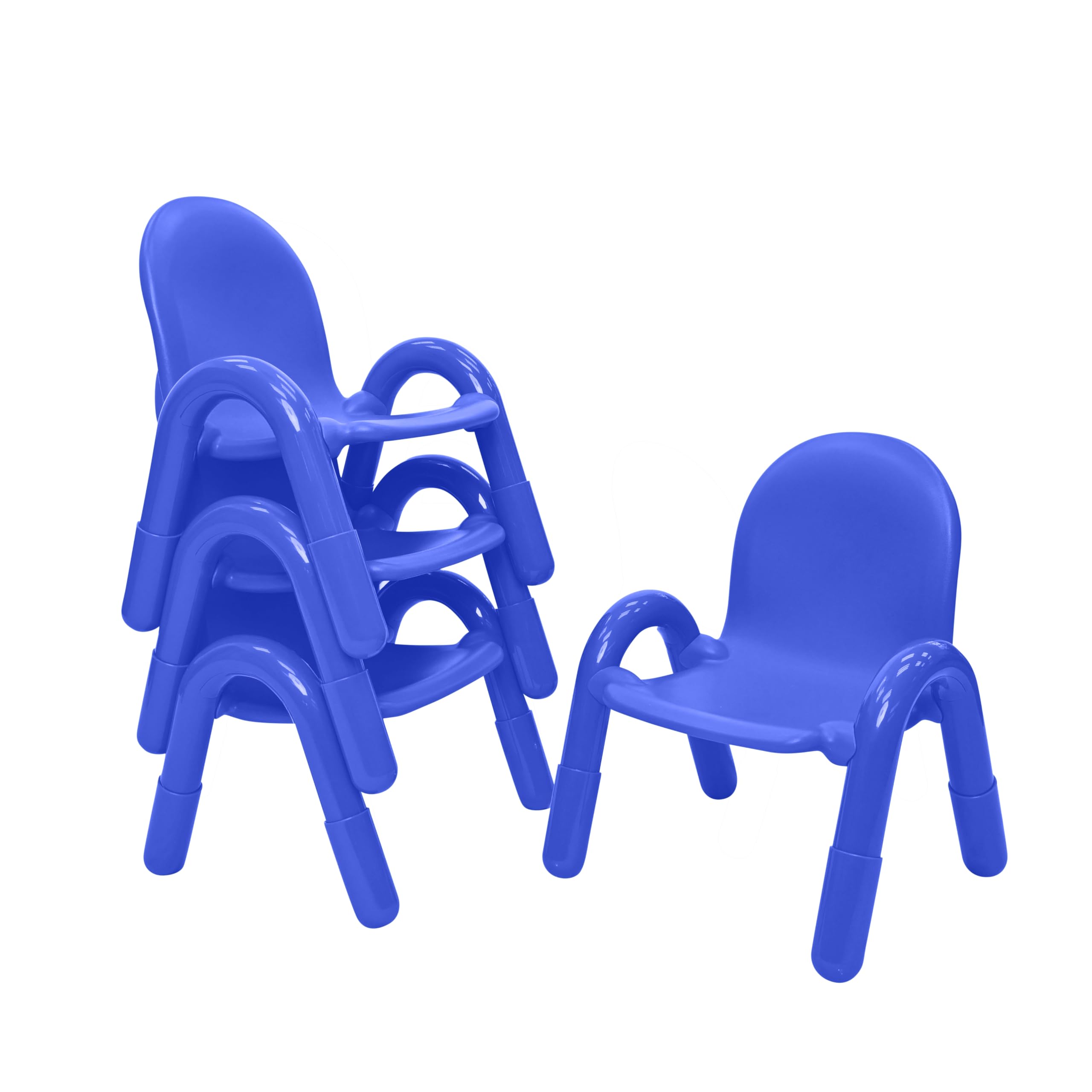 Children’s Factory Baseline 7" Child Chair, Royal Blue, 4 Pack, Stackable Ergonomic Seating Solution for Classrooms and Homeschools