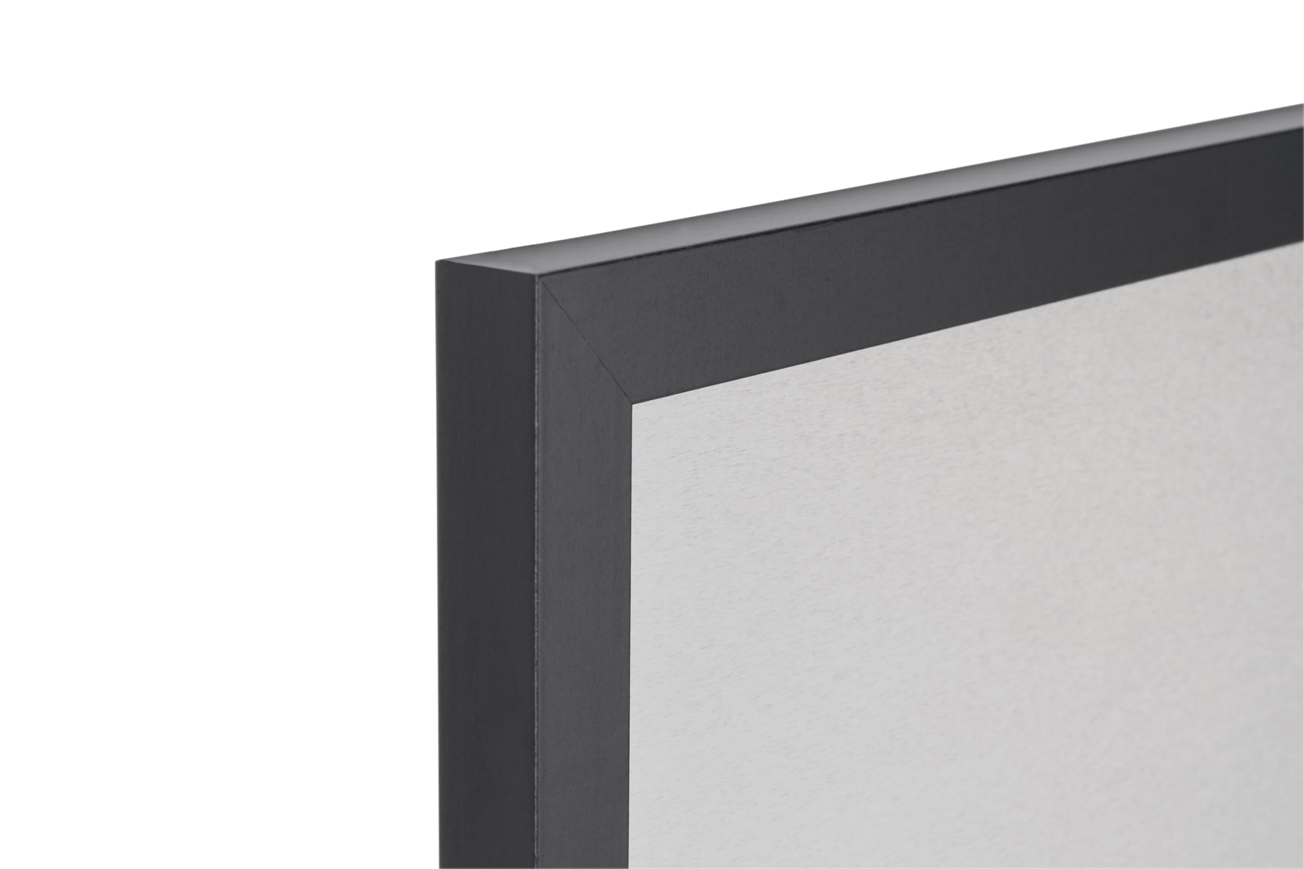 Bi-Office Black Shadow Pannello Per Avvisi Combo Con Tessuto Grigia e Lavagna Magnetica, Cornice Nera, 60 x 45 cm