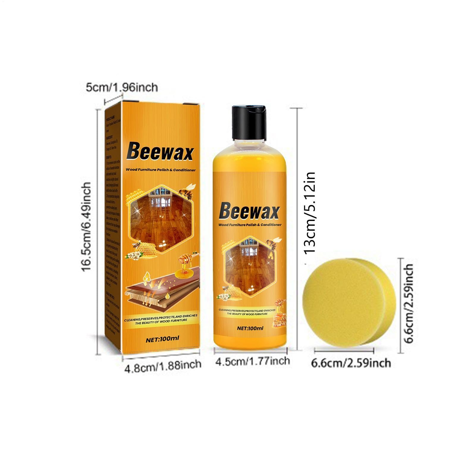 Agente Lucidante Per Mobili - 100ML Detergente Dor Pavimenti beewaxs, Lucidante Naturale Per Mobili, LucidantePer Legno A Lunga Durata Per Rimuovere Impronte Digitali, Tavoli, Battiscopa