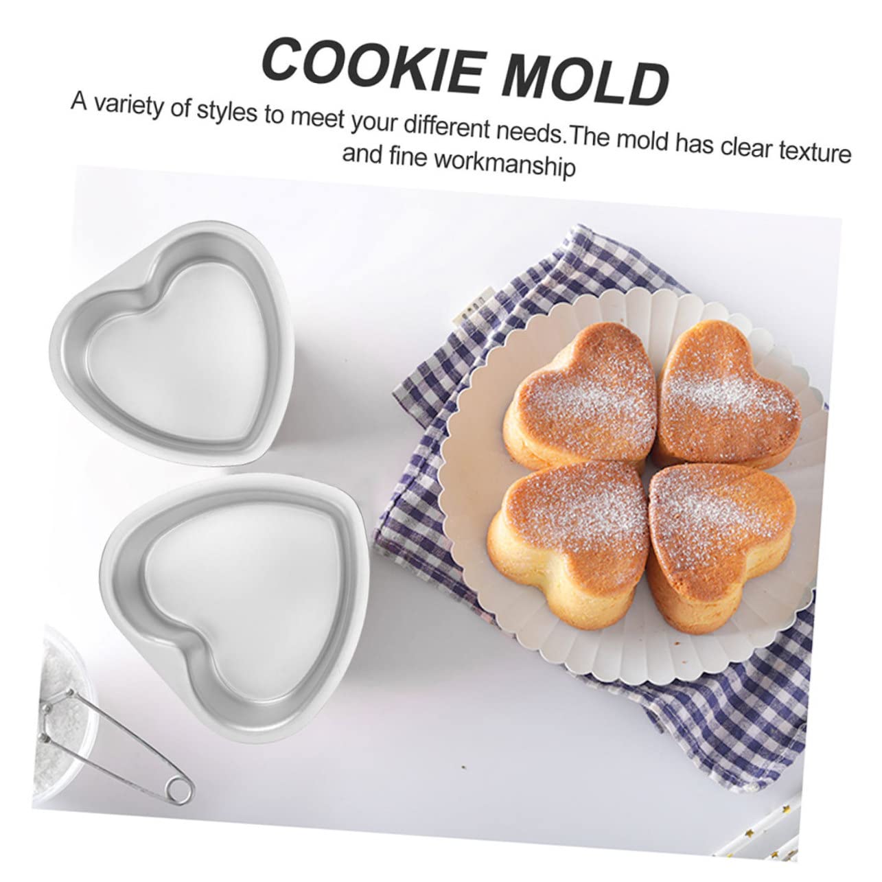Zerodeko 2 Pièces Moule à Gâteau Réutilisable Cœur en Alliage D'aluminium