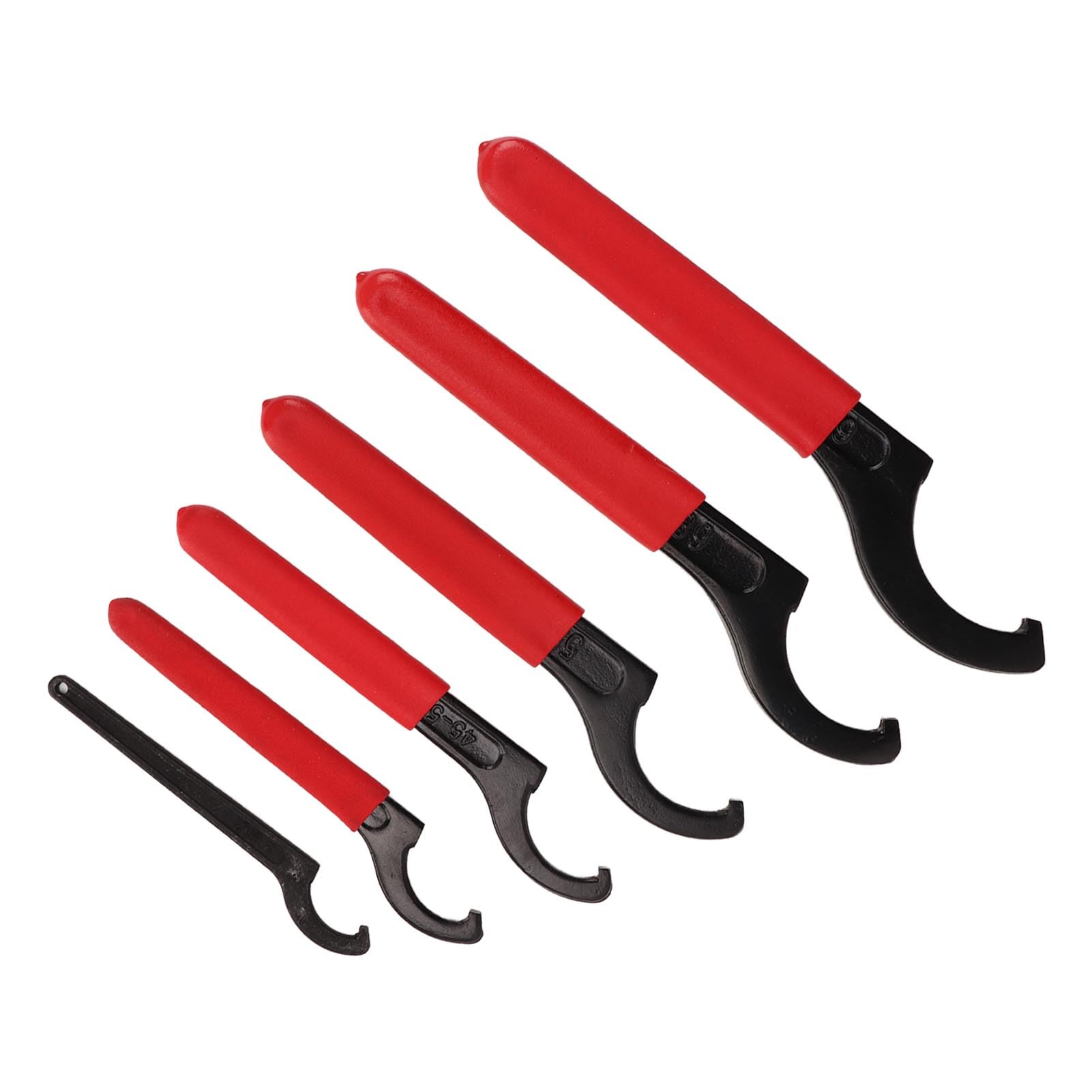 6-Piece Coilover Spanner Wrench Set – C-Shape Adjustable Wrenches For Shocks & Suspension