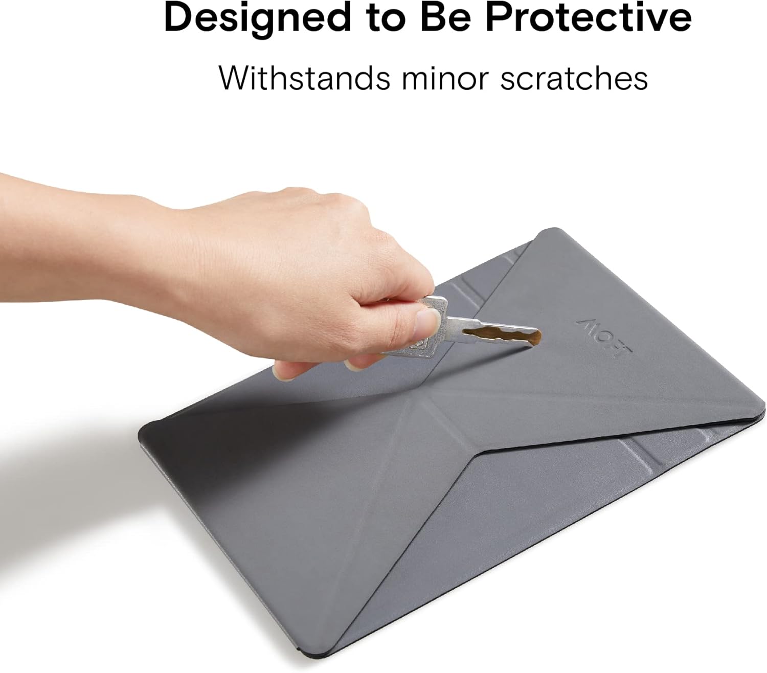 MOFT Invisible Slim Tablet Stand, Adjustable and Foldable Design, Compatible with Tablets Up to 7.9-9.7 Inches, Adhesive Version, Grey