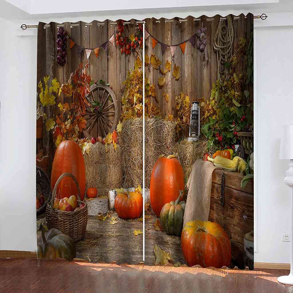 Rideau occultant 3D pour chambre d'enfant : déco d'automne et isolation thermique