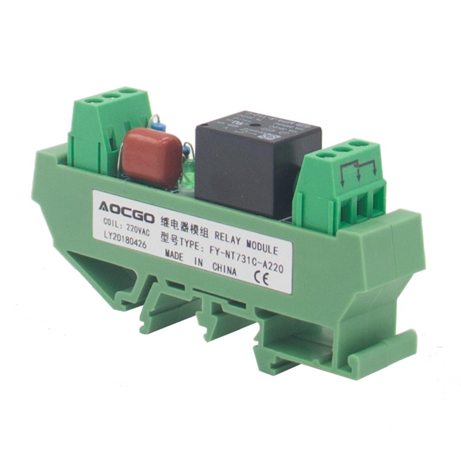 Módulo de relé de montaje en carril DIN de 1 canal T73 CA 220 V para automatización del hogar 5