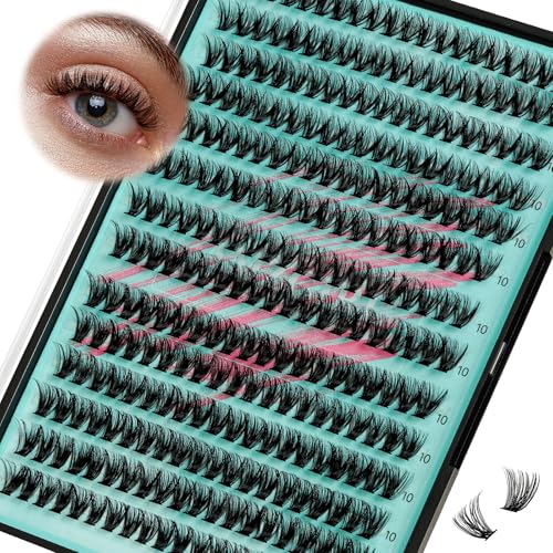 Wimpern Extensions Wispy 280PCS Cluster Lashes 40D 50D Lash Cluster Einzelwimpern Individual Lashes Cluster Volume Look Super Thin Band & Soft(10mm)