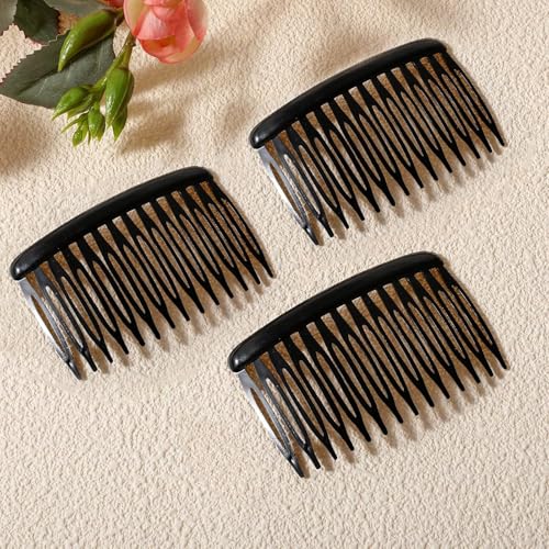 6 Stück Haarkamm Zum Stecken, Haarkämme zum Stecken, Einsteckkamm, Haarkämme, Einsteckkamm für Haare, für Mädchen Damen (Schwarz)