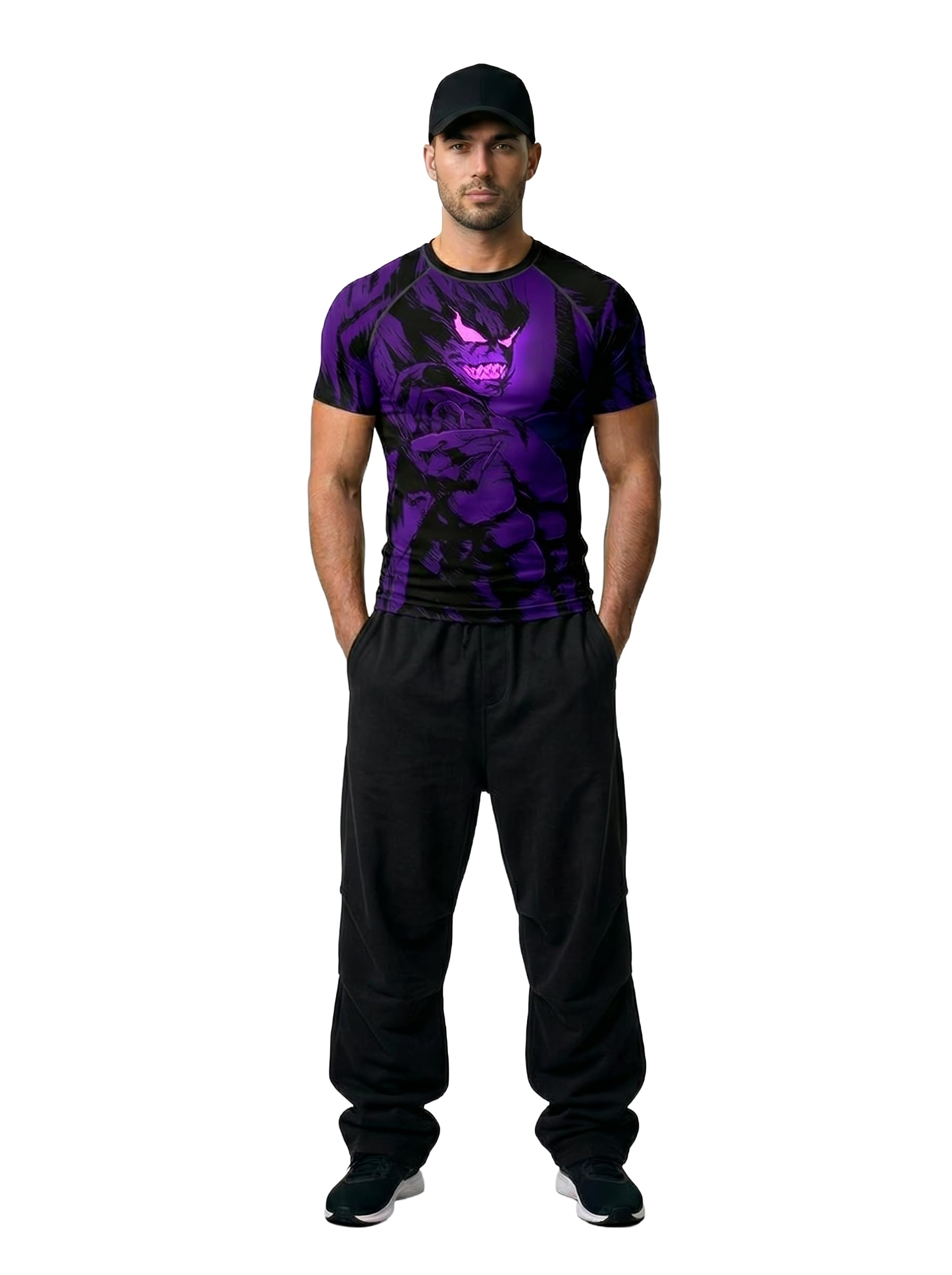 akiba Half Sleeve Compression Skins for MMA, BJJ, Gym, Running, Cycling (Purple)-picture-24