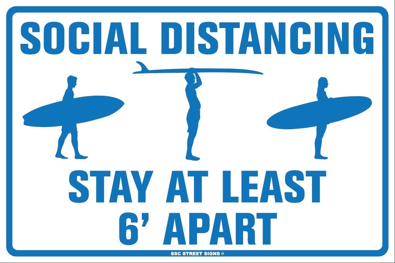 Better Surf...than Sorry Surfer Covid Corona Social distancing Surfboard Sigh