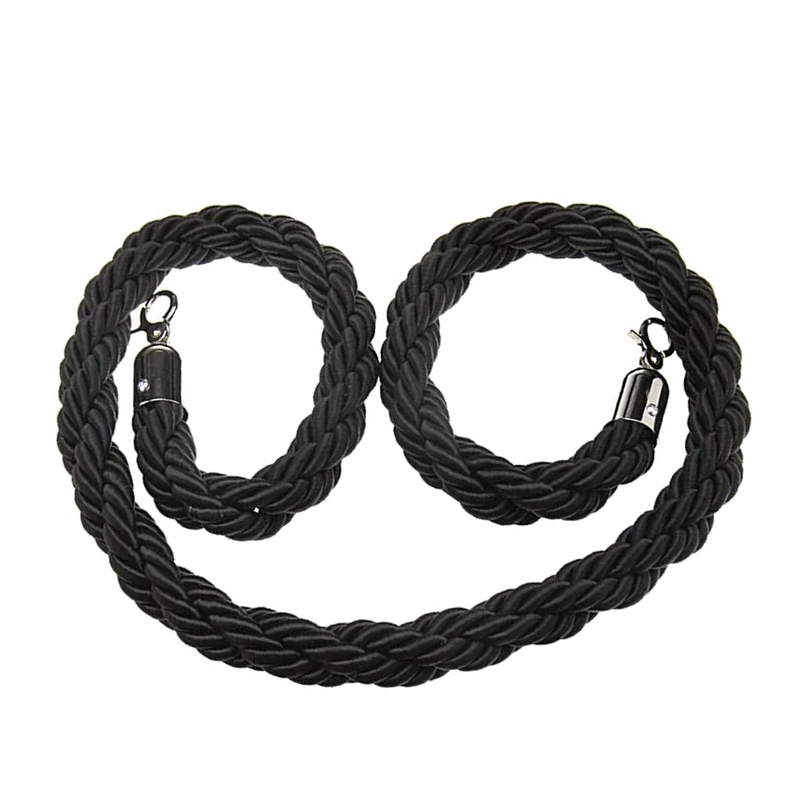 KLGFBDC Braided Hemp Rope 1.5M for Crowd Control with Stanchion Black Crowd Control Barrier Rope and Stylish Event Divider Ideal for Queuing and Events