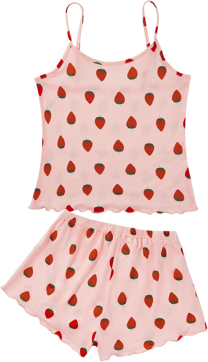 American Trends Womens Pajama Set 2 Piece Cami Top Shorts Sleepwear