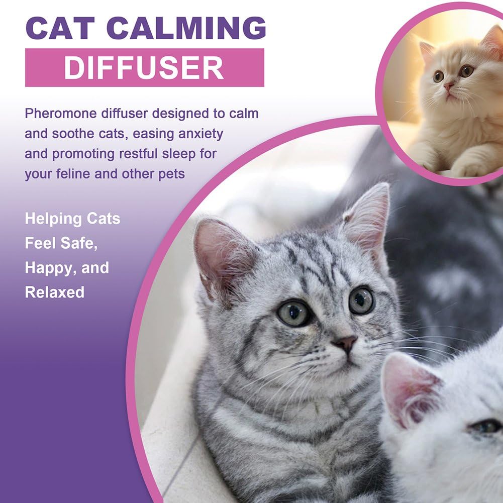 Cat Calming Diffuser Refill Kit - 35 Days Pheromone Formula to Relieve Stress, Reduce Scratching, Urine Spraying & Hiding - for Cats & Kittens - image 2