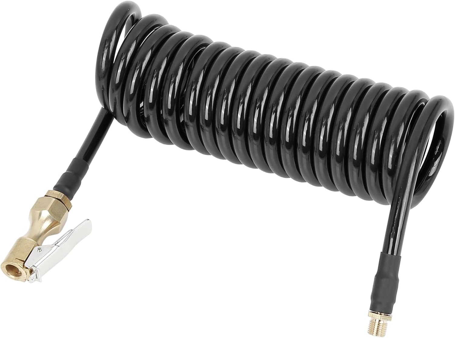 Black Car Flexible Tire Inflator Hose with Locking Air Chuck 0.31" Outer Diameter by 9.84' Long Air Hose with 5/16-32 Quick Fittings Auto Replacement Parts