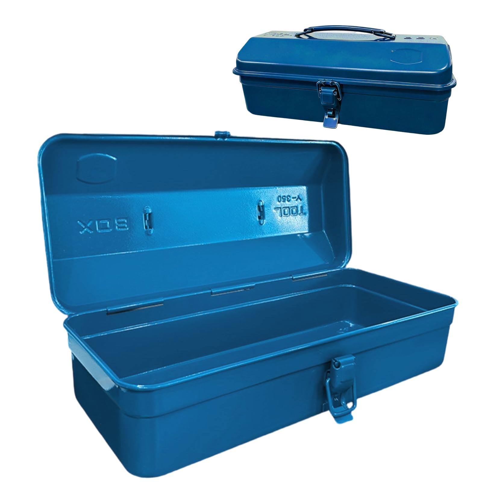 Caja de herramientas portátil con hebilla de cierre, 37×16×12 cm Caja de herramientas grande vacía, asa de transporte robusta y duradera Caja de herramientas, maletín para almacenamiento y transporte