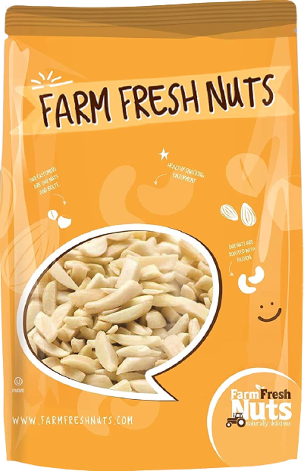Raw Natural Slivered Compares To Organic California Almonds (2 Lbs.) - A Delicious & Tasty Treat - Great as a Snack & Salad Topper - Super Healthy - Farm Fresh Nuts Brand