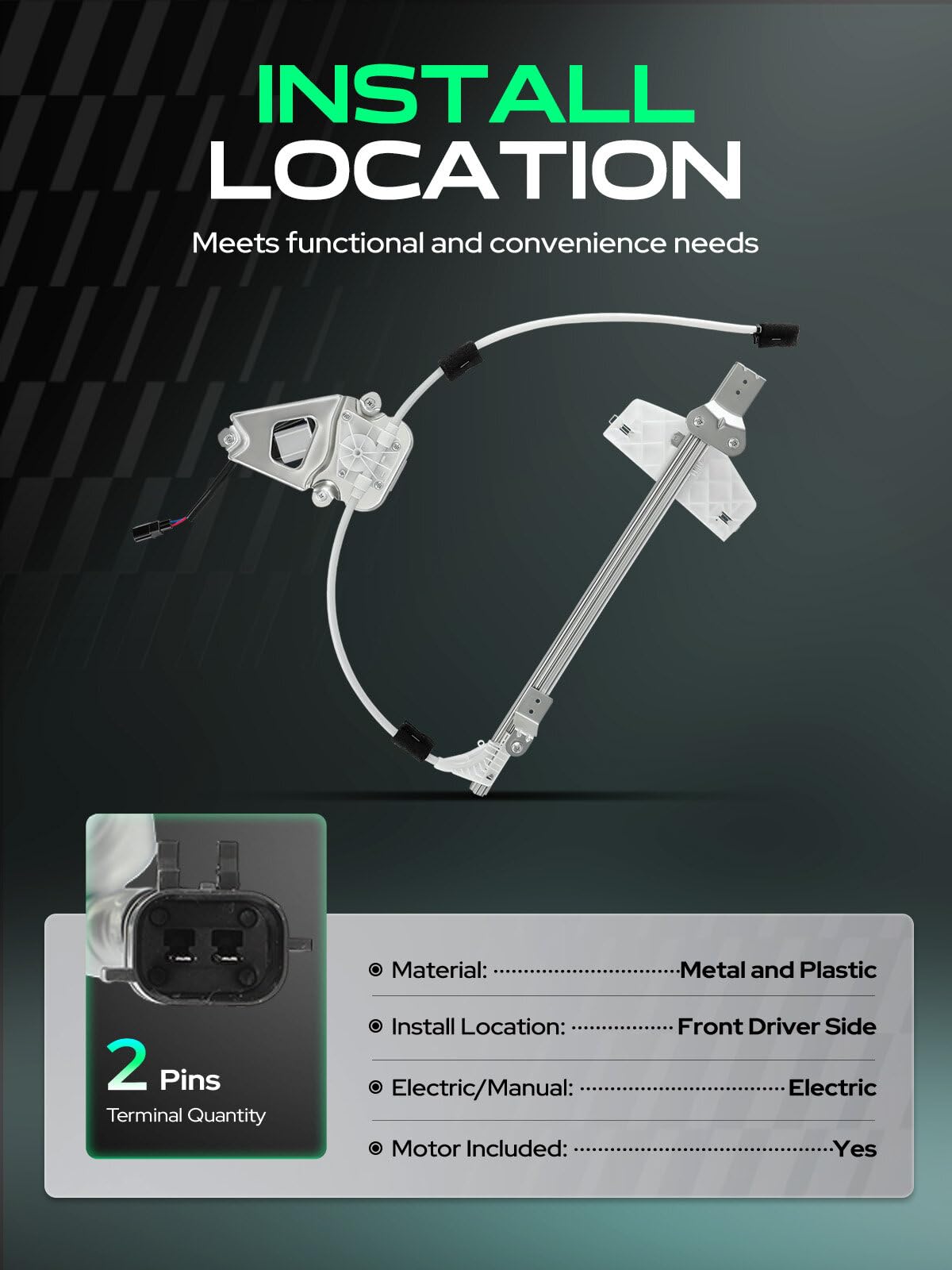 Amazon.com: YHTAUTO Front Driver Side Power Window Regulator with