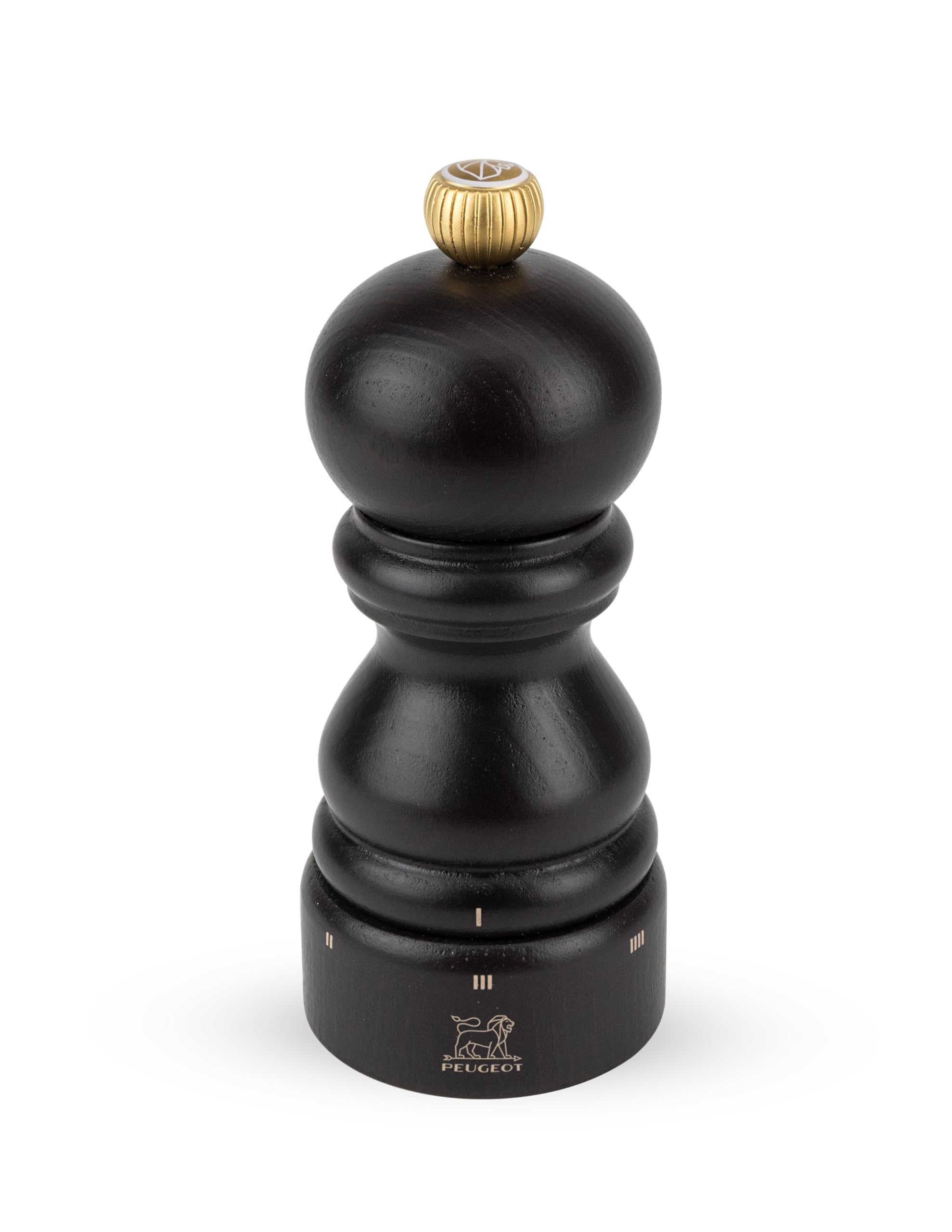 PEUGEOT - Moulin à Sel Paris 12 cm - Réglage Classique - En Bois Labellisé PEFC - Fabrication Française - Coloris Chocolat