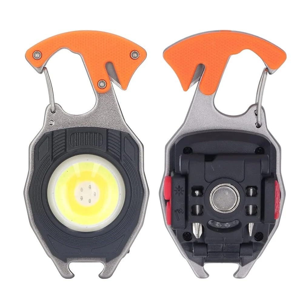 Multifunction 360° Rotate Spinner Keychain 5 in 1 Heavy Duty Dual Ring Metal Keychain with Cutter Bottle Opener, Mobile Phone Holder Outdoor Carabiner Portable-image-27